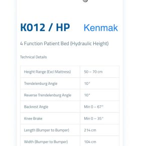 მეაქნიკირი სამედიცინო საწოლი Kenmak KO12/HP