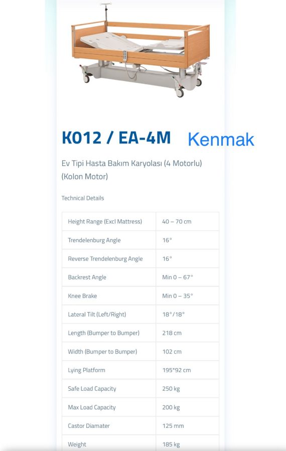 სამედიცინო ელექტრო საწოლი KO12/EA-4M