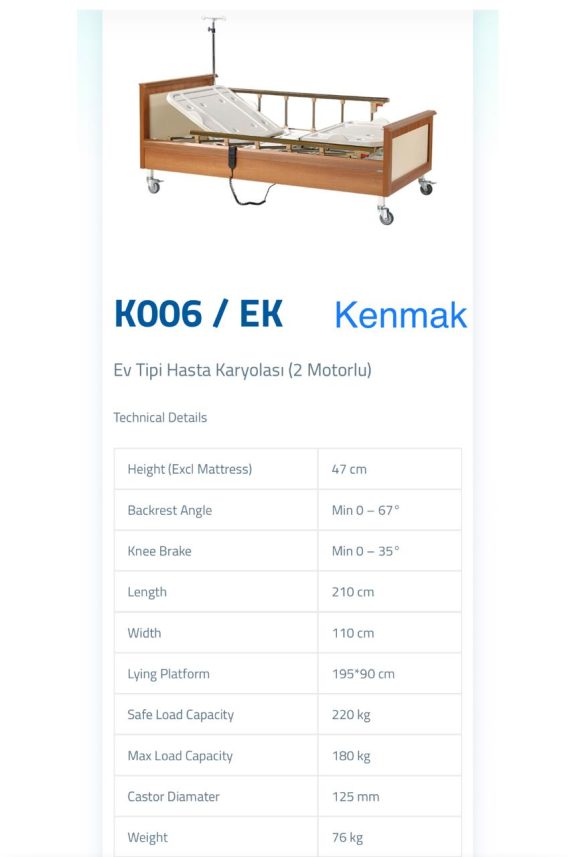 სამედიცინო ელექტრო საწოლი KOO6/EK